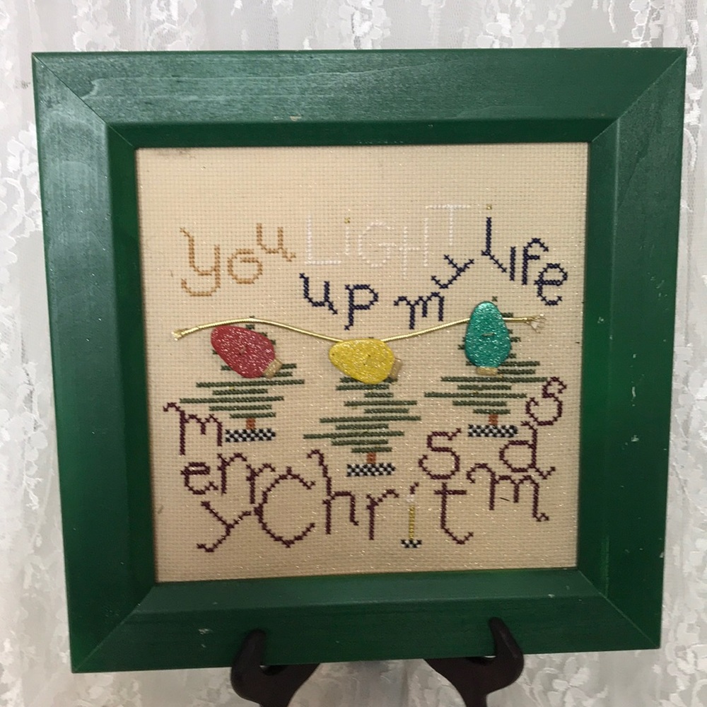 Merry Christmas Counted Cross Stitch Picture